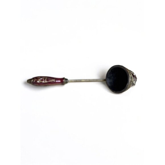 Burton & Burton Vintage Brass & Enamel Jeweled Candle Snuffer - Picture 4 of 6